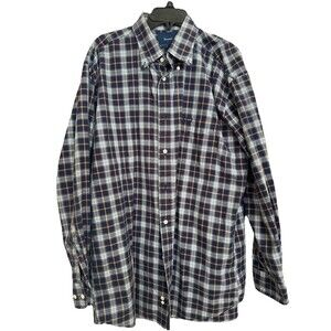 Faconnable Men's L/S Plaid Button Down Shirt XXLT 100% Cotton Designed in France